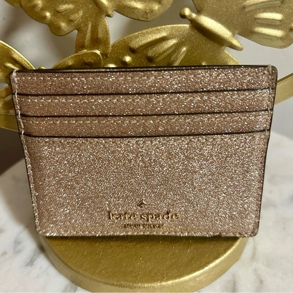 Kate Spade Joeley Tinsel Glitter Slim Card Holder Wallet - Picture 6 of 7